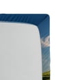thumbnail image 2 of Ambesonne Spring Fitted Sheet, Tuscany Wildflowers View, Queen Size, Sky Blue Fern Green, 2 of 2