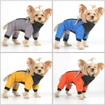 STGRGFHY Dog winter coat with legs,Winter Coat Dog Jackets Four Legged Coat Warm Fleece Dog Jacket Reflective Turtleneck Winter Coats with Harness,full body dog coat(Blue L)