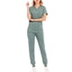 thumbnail image 1 of Traje de Pantalones para Mujeres Profesional Casual Cuello en V Manga Corta con Pantalones Largos, Ropa de Trabajo de Poliéster Ligera de Cuatro Estaciones para Uso Diario Y Casero, 1 of 3