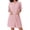 Hot Pink, variant on Women Zipper Robe Short Sleeves House Dress Knit Short Bathrobe Sleepwear with Pockets Housecoat Nightgown