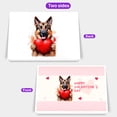 thumbnail image 2 of Happy Valentine's Day German Shepherd Brings Love Heart 7x5in Folded Greeting Card Alsatian Dog Lover Gifts Single Note Card with Envelope - 02028, 2 of 5