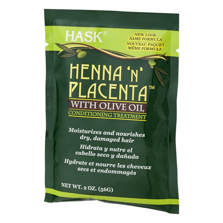 Hask Henna 'N' Placenta Conditioning Treatment With Olive Oil, 2.0