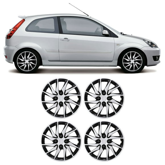 4 Pcs Enjoliveur de Remplacement 14 Pouces pour AX, Clio, en Matériau ABS, Protège les Roues des Rayures, Impacts et Dommages, Améliore l'Apparence du Véhicule, Convient à la Plupart des Voitures