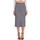 thumbnail image 1 of Falda recta de mujer Inspire Chic, midi, de cintura alta, tipo lápiz, color gris claro, talla M, 1 of 6