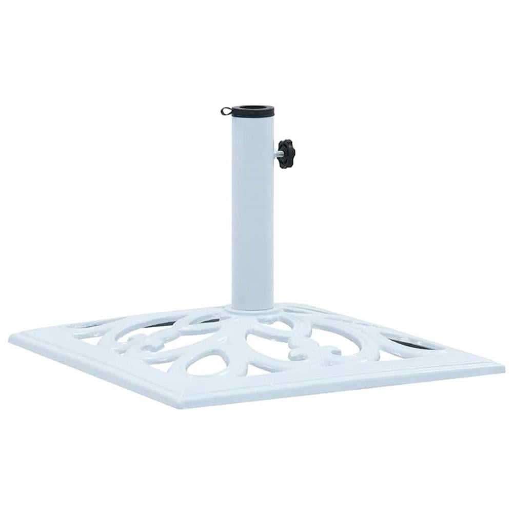 Pemberly Row Contemporary Durable Cast Iron Umbrella Base in White