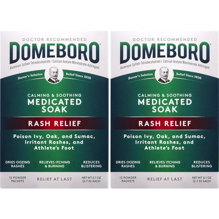 2 Pack - Domeboro Soothing Soak Rash Relief, one box of 12 packets