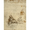 thumbnail image 2 of da Vinci, Leonardo 19x24 White Modern Wood Framed Museum Art Print Titled - Studies for the Christ Child with a Lamb (recto), 2 of 4