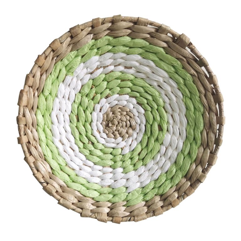 OOKWE Nordic Straw Woven Wall Decor Round Plate Creative Wall