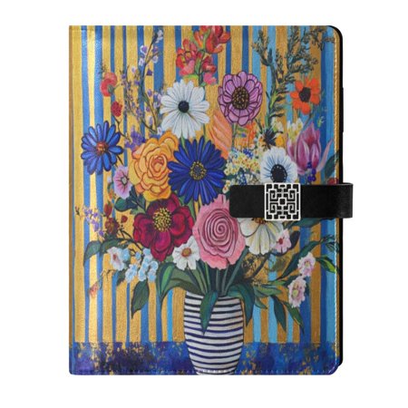 Premium Faux Leather Notebook - Refillable Multi-Functional Organizer 23.3x17cm All-Season Use,Beautiful Flower Bouquet
