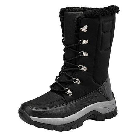 

EUHDSSDE Proof Velvet Keep Boots Boots Round Shoes Women Toe Lace Up Warm Flat Plus Water Snow Women s Boots