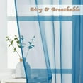 thumbnail image 3 of Voile Sheer Turquoise Curtains 90 inch Length, Grommet Airy Voile Sheer Drapes Light Filtering Window Treatments for Bedroom/Living Room, 2 Panels, W54 x L90, 3 of 7