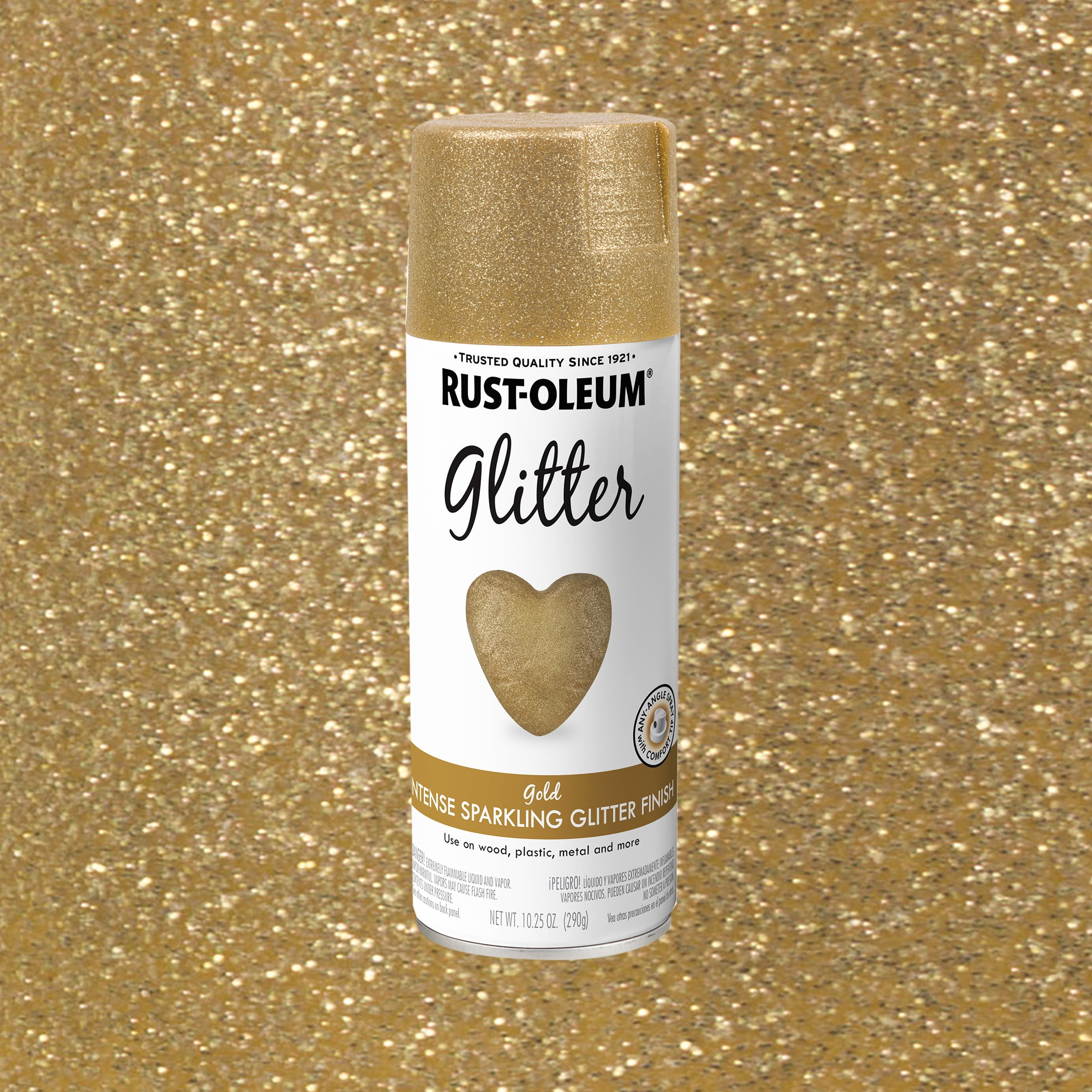 (2 pack) Gold, Rust-Oleum Glitter Spray Paint-301495, 10.25 oz