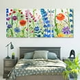 thumbnail image 5 of Shadudu Flowers Butterflies Field Canvas Wall Decor Triptych Set for Living Room Bedroom Office Decor, 12x16 Inches, Unframed, Water-Resistant 12"x16"x3pcs, 5 of 6