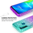 thumbnail image 5 of Moto G8 Power Lite Case with Tempered Glass Screen Protector SOGA Diamond Liquid Quicksand Cover Cute Girl Women Phone Case - Teal / Purple, 5 of 5