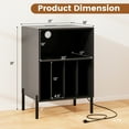 thumbnail image 4 of Giantex Record Player Stand, Turntable Side Table Nightstand w/Charging Station & Vinyl Record, Storage Cabinet, Black, 4 of 10