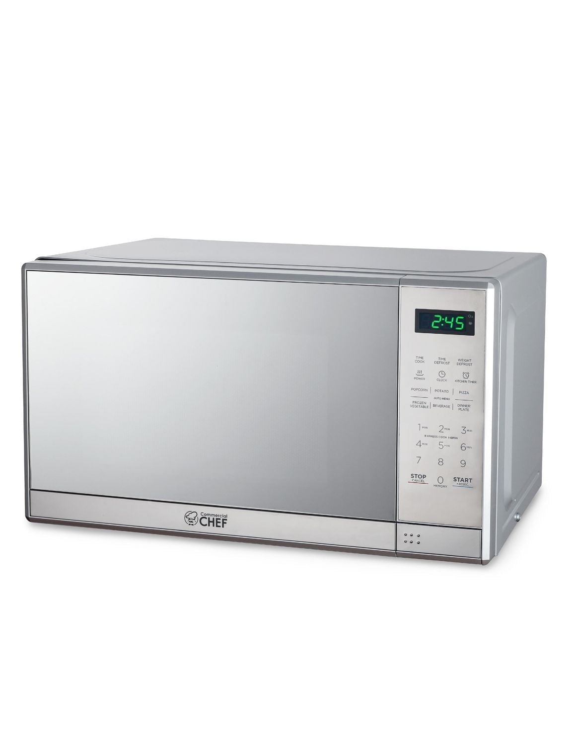 Commercial Chef 0.7 Cu Ft Microwave with 10 Power Levels, 700W Microwave with Digital Display, Countertop Microwave