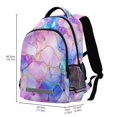 thumbnail image 2 of FORMRS Unisex Backpack Elementary School Travel Bookbag with Reflective Stripes, Pastel Pink Marble Pattern, 2 of 7