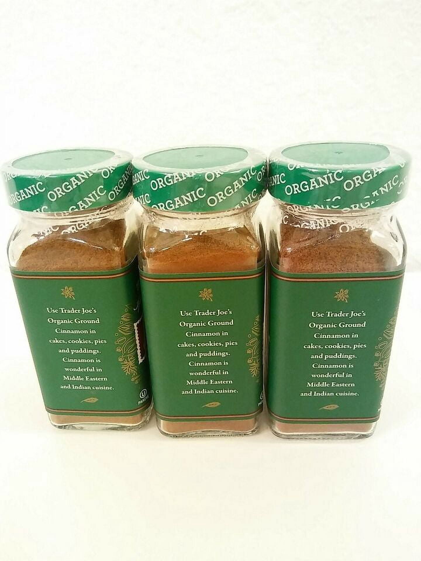 3 Packs Trader Joe's Organic Ground Cinnamon Spices of the World 1.5 oz Each