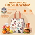 thumbnail image 5 of Dogs with Party Hats and Flowers Insulated Lunch Bag for Women & Adults,Large Portable Soft Cooler Lunch Bag,Thermal Food Storage Tote with Pearl Cotton,8.66L,8.75x5.75x9.5 Inch, 5 of 6