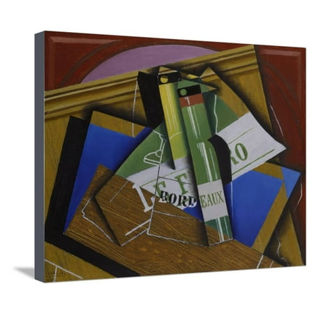 22 Inch Grid - The Bordeaux Bottle, 1915 Stretched Canvas Print Wall Art By Juan Gris