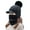 Black, variant on D-GROEE 1 Set Fashion Women Winter Knitted Hat Thickened Faux Rabbit Fur Pompom Cap with Neck Scarf