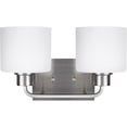 thumbnail image 2 of Open Box 4428802-962-Generation Lighting-Sea Gull Lighting-Canfield-2 Light Bath Vanity-Brushed Nickel Finish-Incandescent Lamping Type, 2 of 2