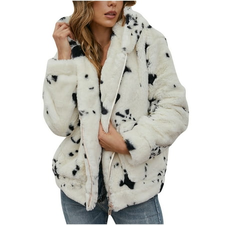 

Inkach Women Winter Warm Coats Faux Coat Warm Furry Faux Jacket Long Sleeve Outerwear