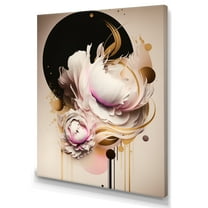 Designart Beige And Pink Peony Flowers Hyperrealistic IV Canvas Wall Art