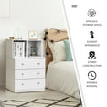 thumbnail image 6 of Gymax 3 Drawer Dresser W/ Cubbies Storage Chest for Bedroom Living Room White, 6 of 10
