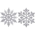 thumbnail image 4 of Adornos navideños de copos de nieve con purpurina, decoraciones para árboles de Navidad de plástico de 10cm para decoraciones para fiesta de Navidad, 4 of 4