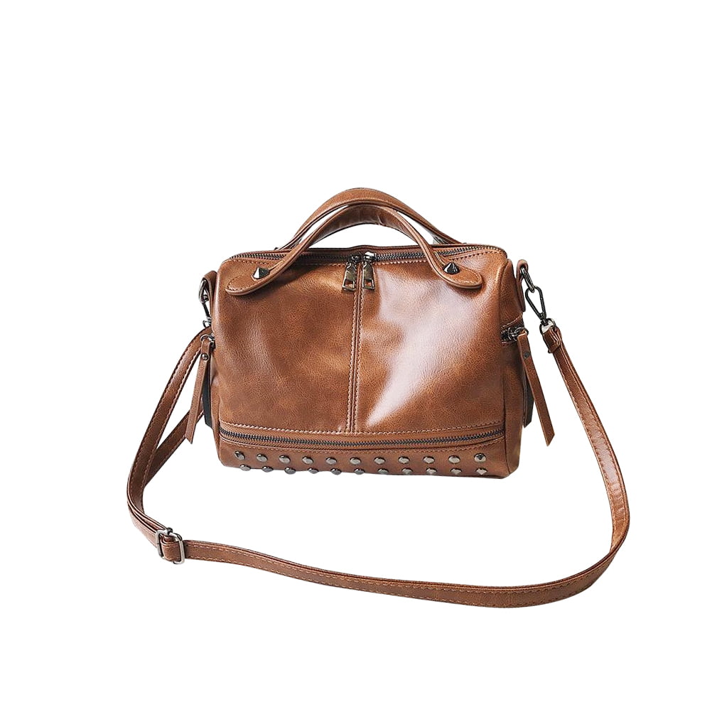 Women handbag Soft PU Leather Fashion Rivet bag Handbag with Shoulder Strap Crossbody Bag Daisy Flower 