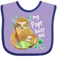 thumbnail image 3 of Inktastic My Pops Loves Me Cute Sloth and Baby Boys or Girls Baby Bib, 3 of 4