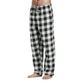 thumbnail image 4 of NIEWTR Men's 100% Cotton Super Soft Flannel Plaid Pajama Pants with Drawstring Pockets Lounge Pants Fall Wintet Pajamas Pants(Z05-Black,XXL), 4 of 9