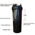 thumbnail image 4 of Botella mezcladora de proteínas de 3 capas, vaso para batidos en polvo, botella de agua de gran capacidad, vaso mezclador de plástico, botella para ejercicios de musculación, 4 of 6