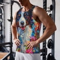 thumbnail image 5 of Uemuo Oil Painting Sunflower Puppy Pattern Men's Muscle Shirts Sleeveless Dry Fit Gym Workout Tank Top Lightweight Sports Tank Top Beach Tank Top, Loose-fit Sleeveless Shirt-Large, 5 of 7