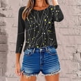 thumbnail image 6 of PNTUTB Women's 3/4Sleeve Shirts Casual Summer Tops Trendy Blouses Cute Printed T-Shirts Outfits Clothes, 6 of 6
