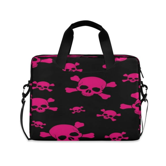 Laptop Bag Briefcase 16 inch with Strap,Carry on Laptop Case for Women and Men Pink Skull