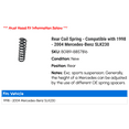 thumbnail image 2 of Rear Coil Spring - Compatible with 1998 - 2004 Mercedes-Benz SLK230 1999 2000 2001 2002 2003, 2 of 2