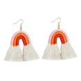 thumbnail image 1 of Pendientes de borla para mujer Pendientes colgantes de color naranja Pendientes de borla, 1 of 5