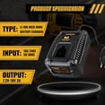 thumbnail image 2 of DC9310 Fast Charger Replacement for Dewalt 18V Battery Charger Compatible with DeWalt 7.2V-18V NiCad/NiMh Batteries DW9116 DC9096 DC9098 DC9099 DW9098 DW9099 DW9096 DW9072 DW9061, 2 of 5