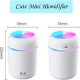 thumbnail image 4 of Mini humidificador portátil, humidificador de niebla fría pequeño de 300 ml con luz nocturna LED colorida, humidificador de escritorio personal USB para viajes en casa, oficina en coche, apagado automático, 2 modos de niebla, blanco Rojo Verde, 4 of 5