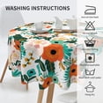 thumbnail image 6 of Floral Flower Colorful Round Tablecloth 60 Inch Summer Blossom Tablecloths for Round Tables Waterproof Polyester Round Table Cover Reusable Anti-Slip Table Cloth for Dining Room Party Indoor Outdoor, 6 of 6