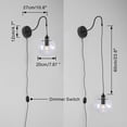 thumbnail image 2 of KAYYELAMP 2Pcs Corded Adjustable Gooseneck Wall Sconce 9.8Ft Dimmer Cable Vintage Design Globe Glass Shade Wall Lighting for Bedroom Kitchen Farmhouse Bar, 2 of 6