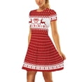 thumbnail image 3 of Mialoley Femme Robe, Modèle de Style de Noël à Manches Courtes Robe à Col Rond, 3 of 7