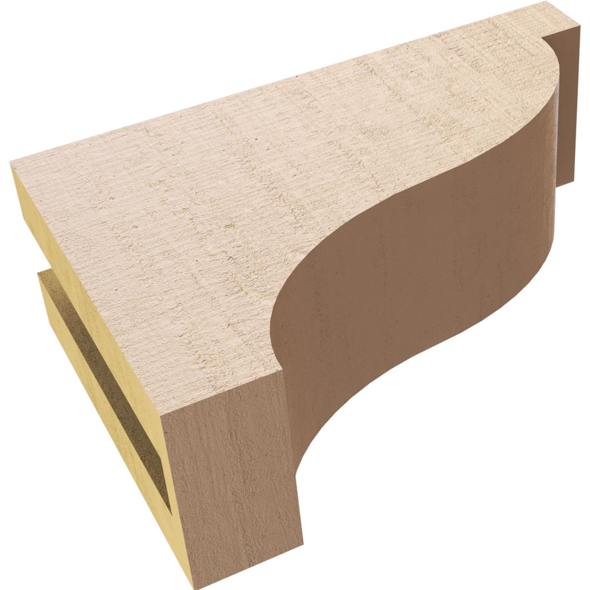3"W x 9"D x 6"H Classic Garner Rough Cedar Woodgrain TimberThane Corbel, Primed Tan