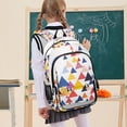 thumbnail image 7 of FORMRS Unisex School Backpack 17" Student Travel Bag with Laptop Compartment, White Abstract Triangles, 7 of 7