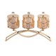 thumbnail image 2 of Candelero para lamparilla de té, candelabro de 3 brazos con tapas, cajas de almacenamiento, soporte de vela ornamental para fiesta, boda, decoración, 2 of 9