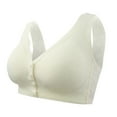 thumbnail image 1 of WZXFASHION Women's Sexy Front Open Button Top Up Comfortable Plus Size Gathered Anti Drop Bra Bra Yellow L, 1 of 7
