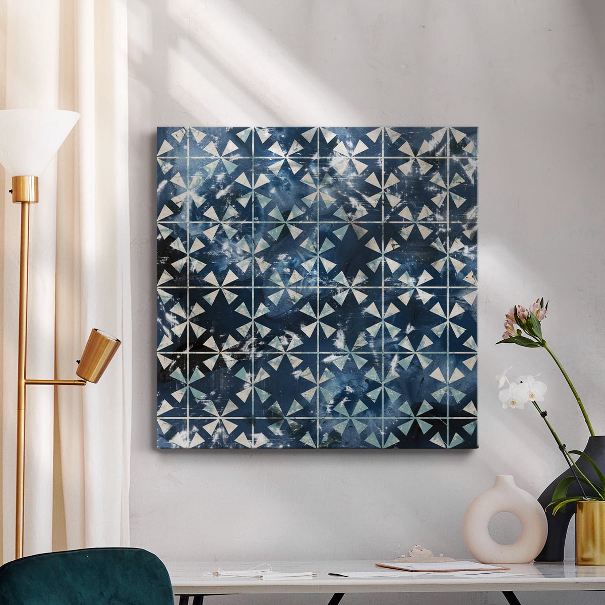 Wexford Home Tile-Dye III-Premium Gallery Wrapped Canvas, 32" x 32" - Ready to Hang