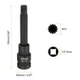 thumbnail image 2 of Uxcell 5pcs M10 Triple Square Bit Socket 100mm/3.94" Length 1/2" Square Drive 12 Point Spline Extension Impact Bit Power Nut Driver Set S2 Steel Socket Ratchet Wrench Bits, Black, 2 of 7